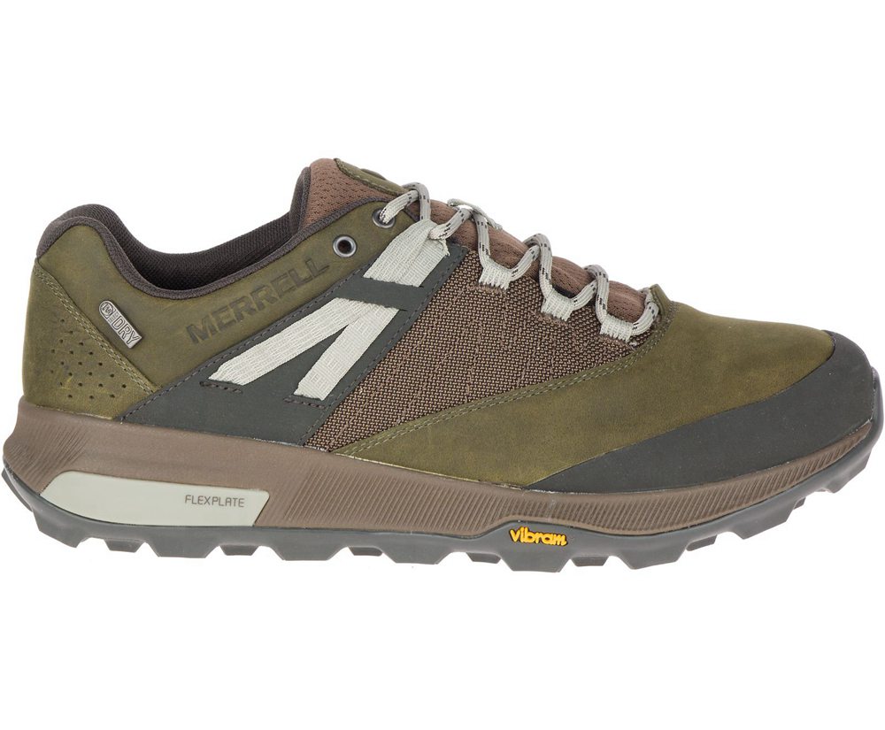 Merrell Hiking Shoes Olive - Zion Waterproof - Mens 49WACXLTG